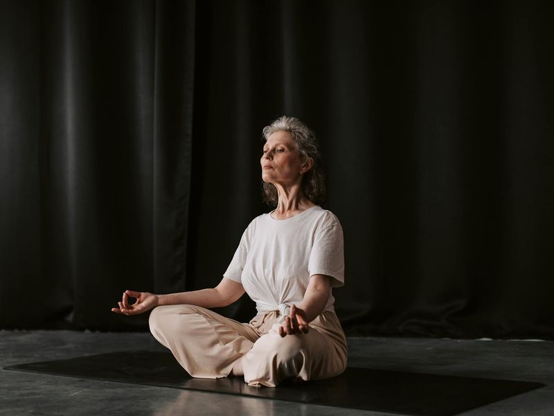 Detailed view of hands in a yoga mudra